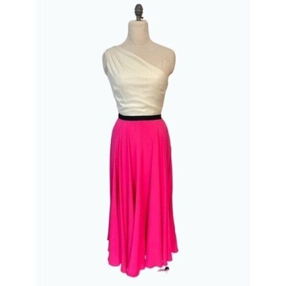 Emilio de la Morena Designer One Shoulder silk blend Dress 10 US 4 - Picture 1 of 5